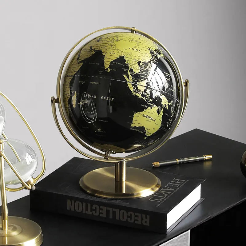 Desktop World Globe Retro Home Decor Accessories Globe Earth 20CM Light Luxury Globe Ornaments World Map Geography Office