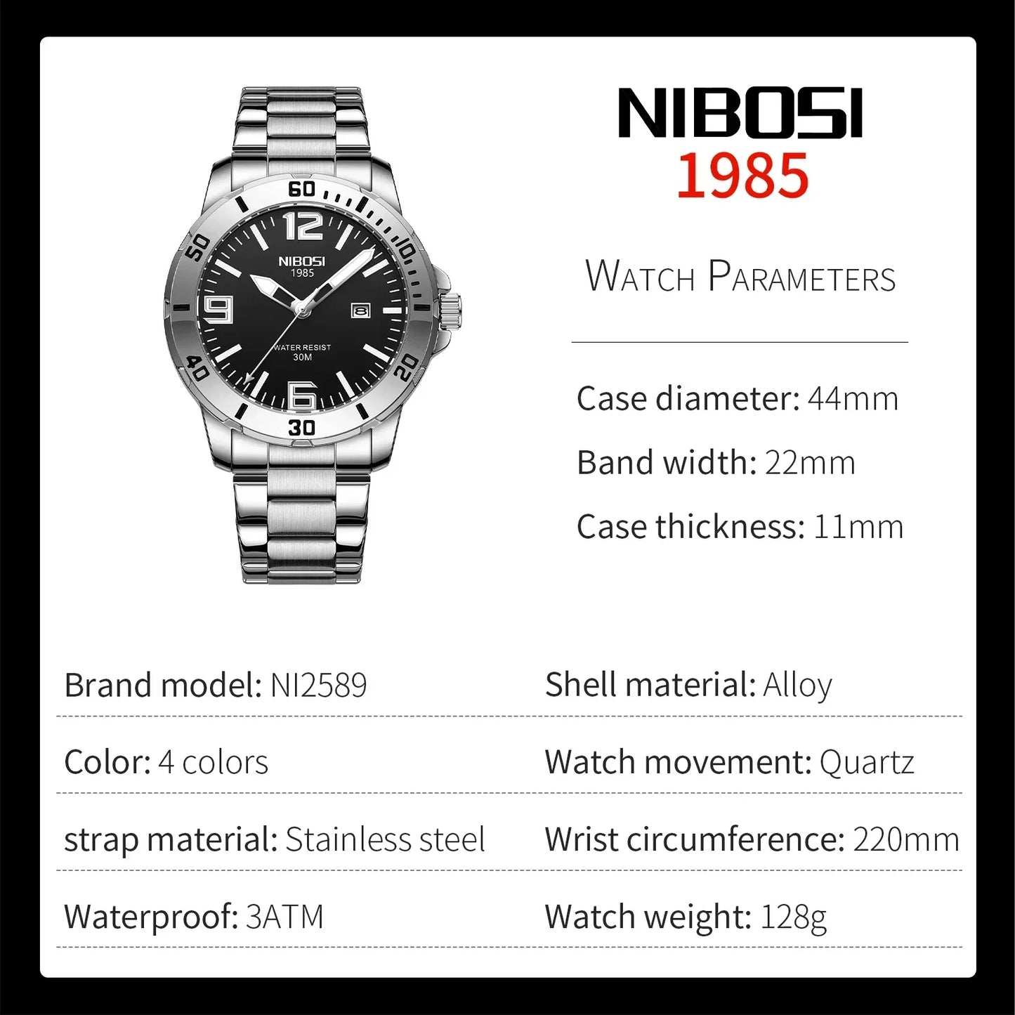 NIBOSI Luxury Man Wristwatch Waterproof Luminous Watch for Men Leather Date Men's Quartz Watch Reloj Hombre Relogio Masculino